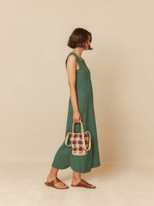 INDI AND COLD Linen Dress, Emerald Green