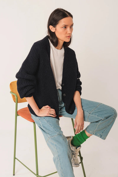 Indi and Cold V-neck Cardie, Navy