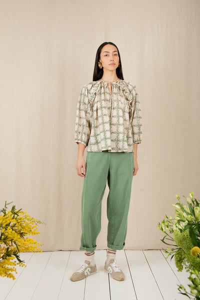 Bonte Nova Cotton Trousers, Fern