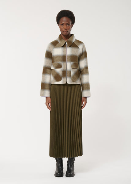 Humility Kingo Large Check Jacket, Military and Off White
