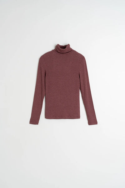 Indi and Cold Ribbed Jersey Polo, Berenjena