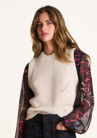 La Fee Maraboutee Ebime Sleeveless Knit, Ecru