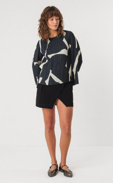 SKFK Elbira Blouse, Navy & Cream