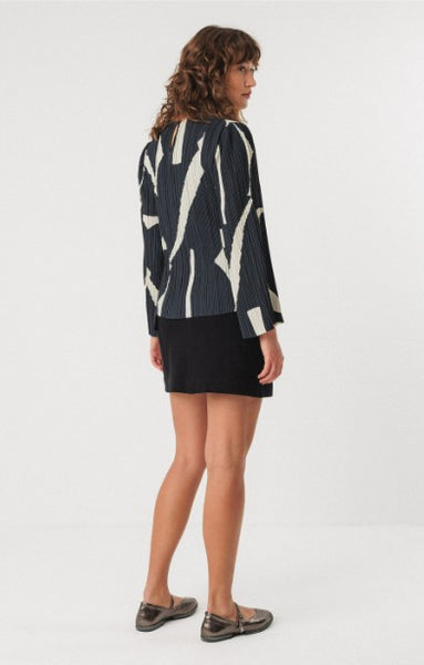 SKFK Elbira Blouse, Navy & Cream
