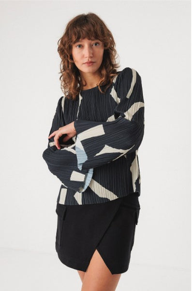 SKFK Elbira Blouse, Navy & Cream