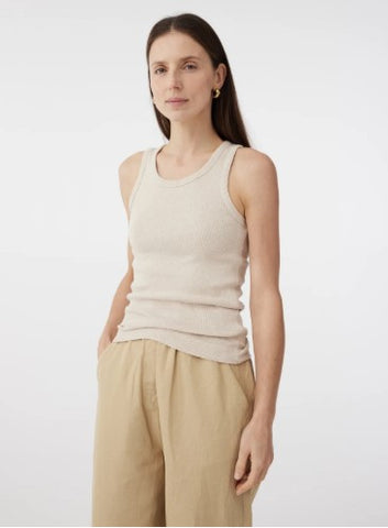 Knit-Ted Ella Ribbed Vest Top, Sand