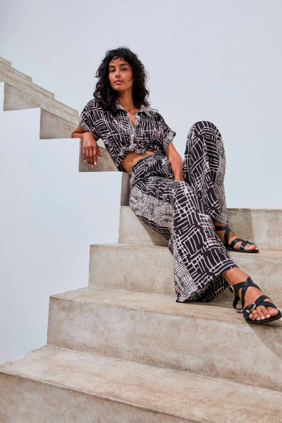 La Fee Maraboutee Franza Trouser, Black and Cream