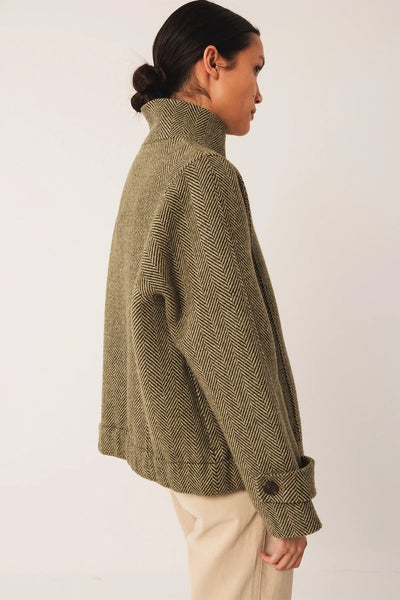 Indi and Cold Herring-BoneWool Jacket, Green