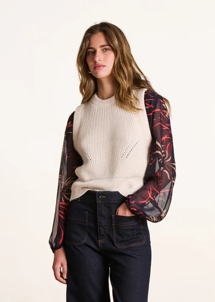 La Fee Maraboutee Ebime Sleeveless Knit, Ecru