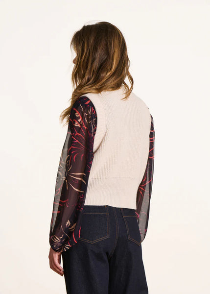 La Fee Maraboutee Ebime Sleeveless Knit, Ecru