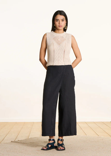 La Fee Maraboutee Fulano Linen Trouser, Ink Blue