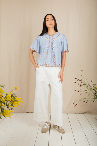 Bonte Flora Blouse, Blue