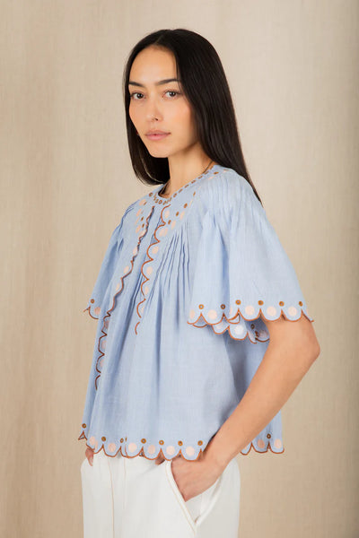 Bonte Flora Blouse, Blue