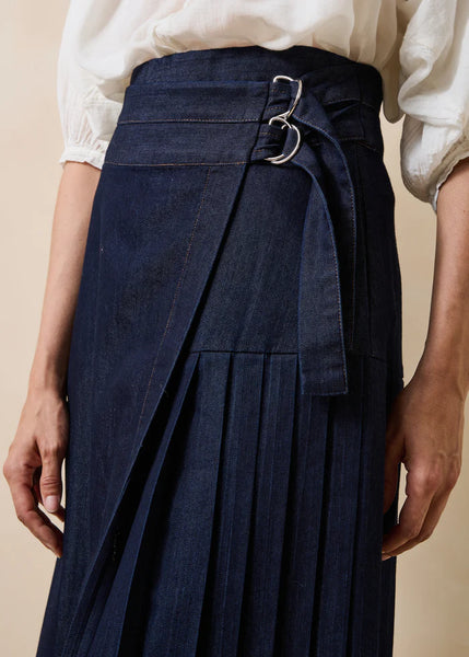 La Fee Maraboutee Galway Denim Skirt, Raw Denim Blue