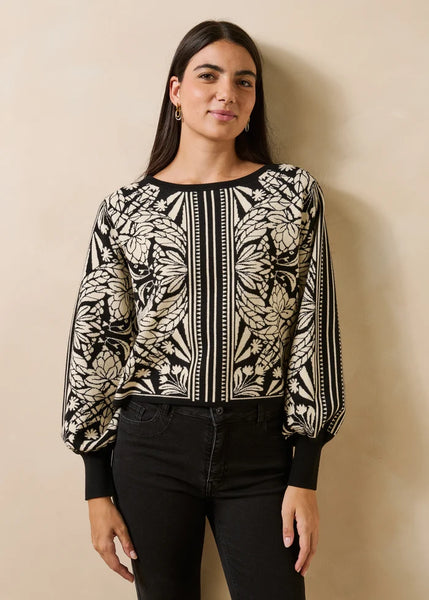 La Fee Maraboutee Gambie Knit, Black/Ecru