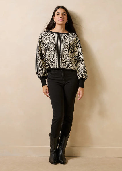 La Fee Maraboutee Gambie Knit, Black/Ecru