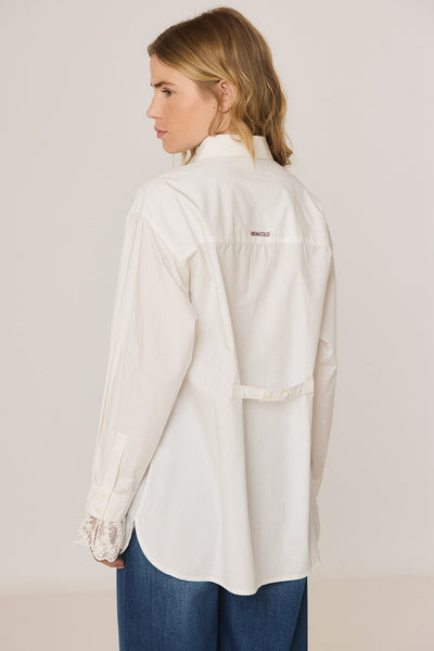 Indi and Cold Classic Shirt with Lace Cuffs, White