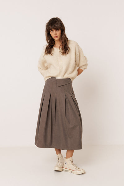 Indi and Cold Knit Cardigan, Ecru