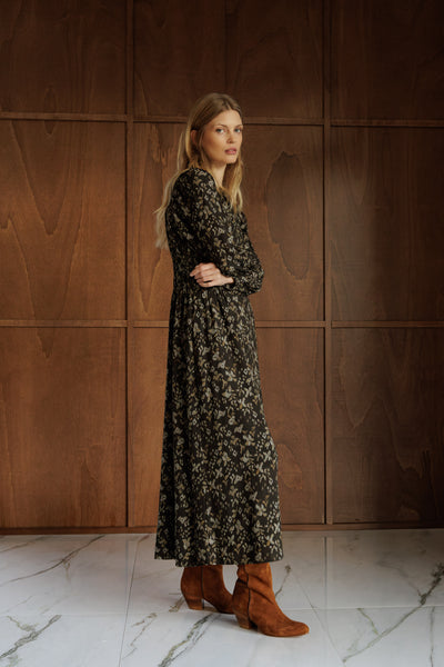 Indi and Cold Boho Print Dress, Black