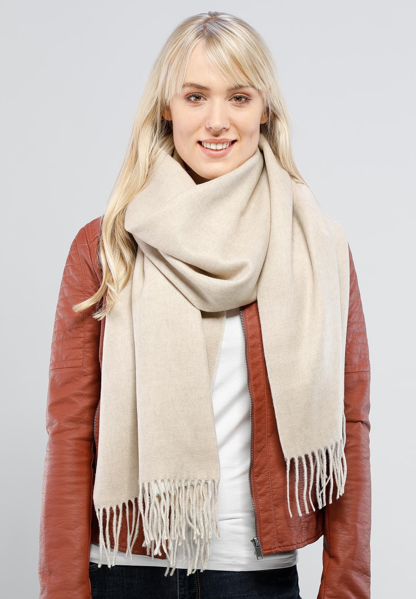 Fraas Two Tone Scarf, Neutrals