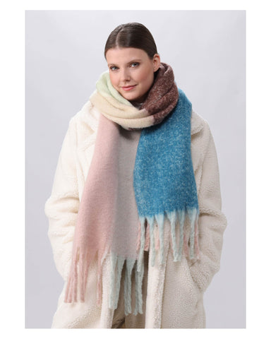 Fraas Large Scarf, Pink and Blue