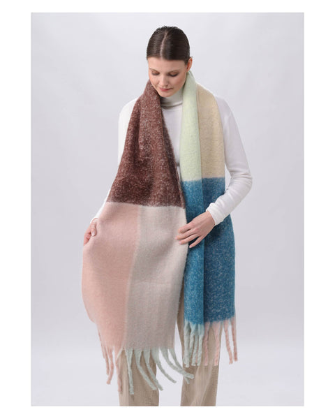 Fraas Large Scarf, Pink and Blue