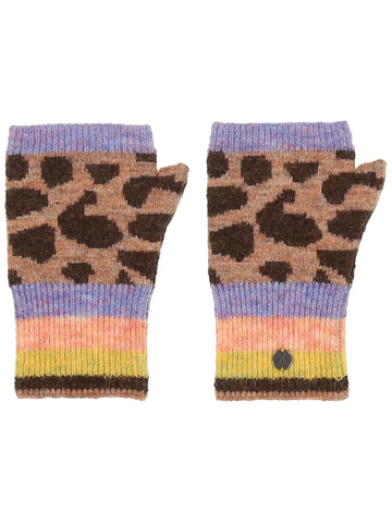 Fraas Wrist Warmers, Leo Print, Camel