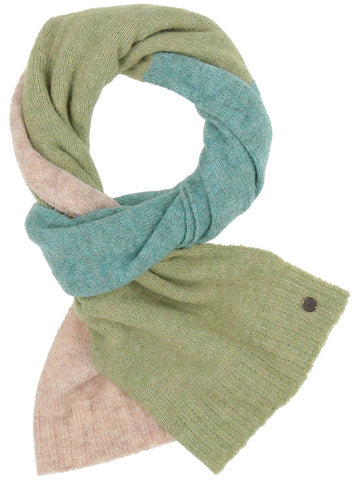 Fraas Sustainability Edition - Knitted scarf with block stripes, Mint