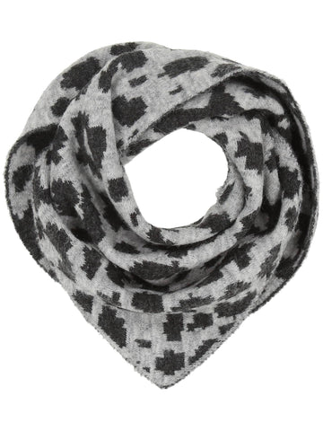 Fraas Sustainability Edition - Knitted scarf with leo design, Grey