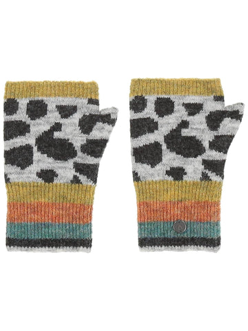 Fraas Wrist Warmers, Leo Print, Grey