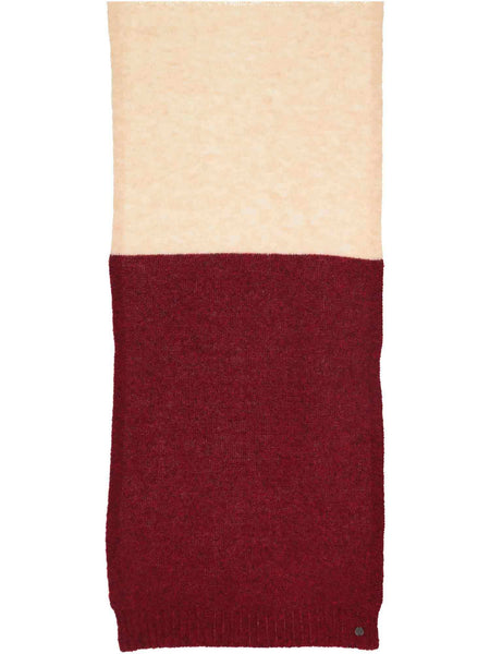Fraas Knitted  Scarf, Block Stripes Plum/Pink/Cream