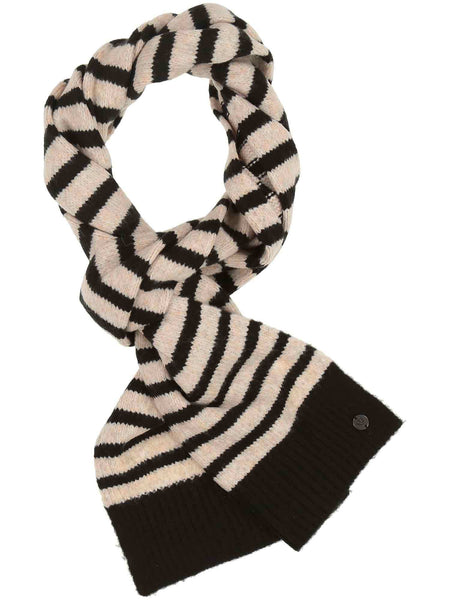 Fraas Stripe Scarf, Black and Cream