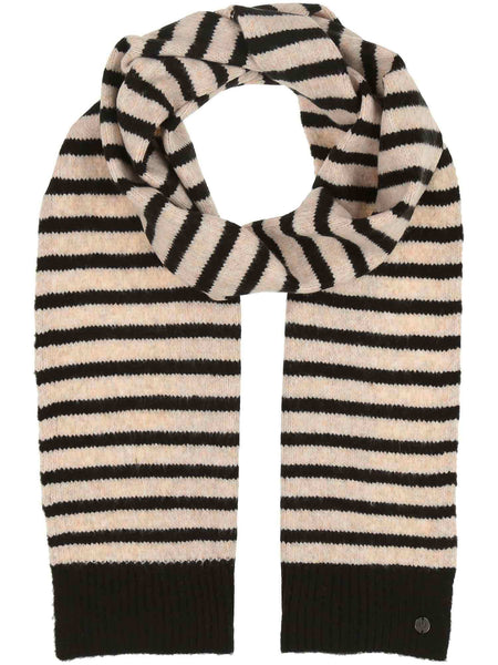 Fraas Stripe Scarf, Black and Cream