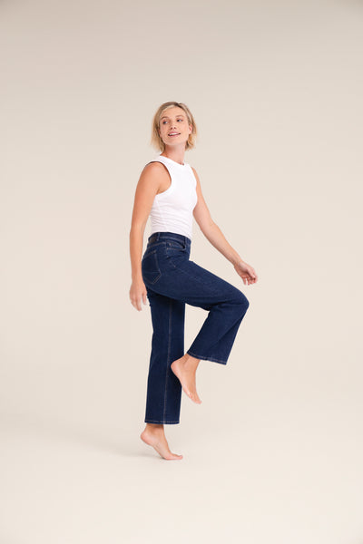 Stehmann Melli Cropped Jeans, Fjord Navy Denim