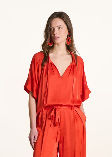 La Fee Maraboutee Felina Blouse, Jasper Red