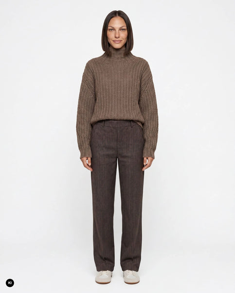 Stehmann Fenja Full Length Trouser, Americano Pinstripe