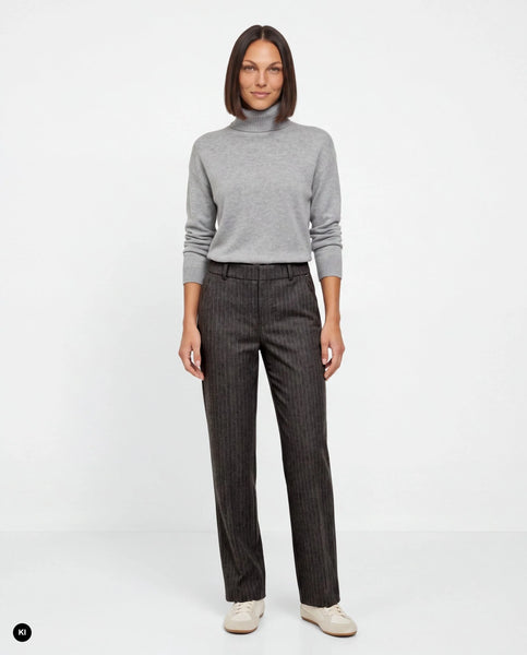 Stehmann Fenja Full Length Trouser, Anthracite Pinstripe
