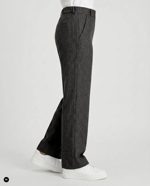 Stehmann Fenja Full Length Trouser, Anthracite Pinstripe