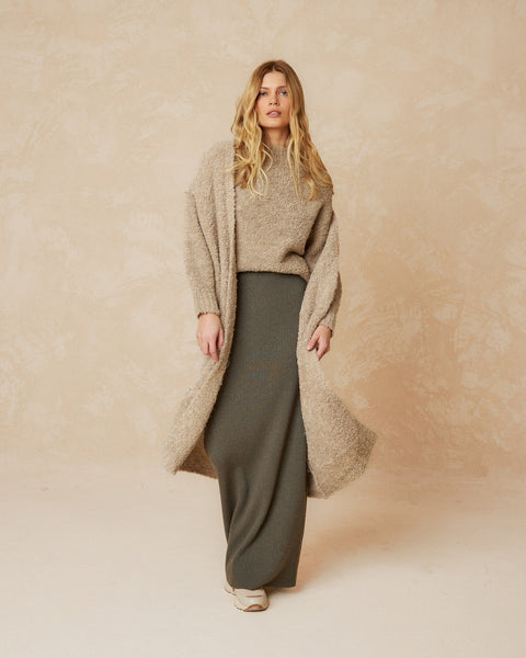 Indi and Cold Maxi Knitted Waistcoat, Taupe