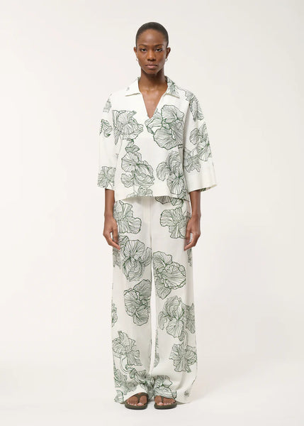 Humility Jakota Trousers, Off White/Moss Green