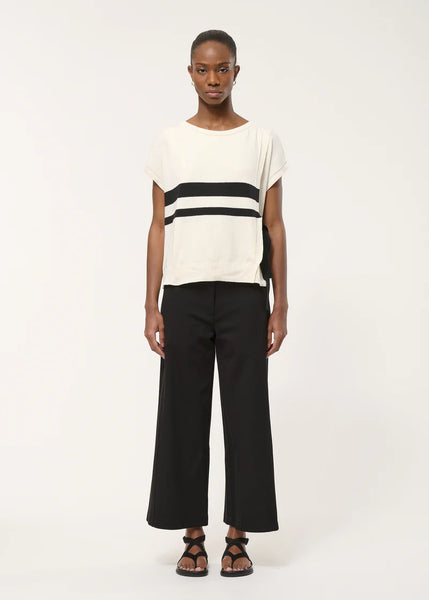 Humility Luta Knit, Cream with Black Stripe
