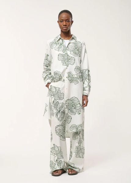 Humility Jasar Shirt Dress, Off White/Moss Green