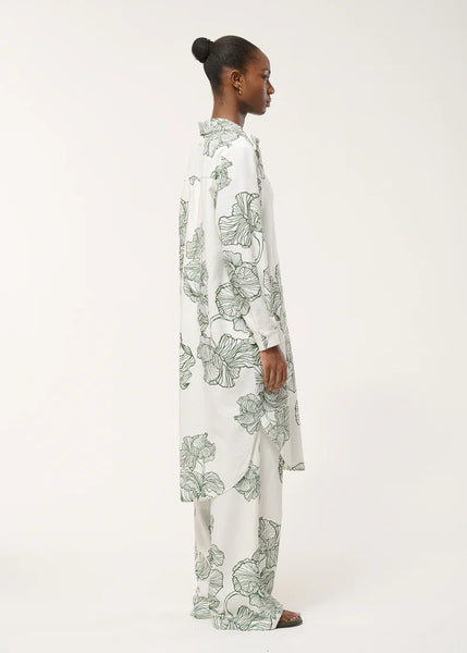 Humility Jasar Shirt Dress, Off White/Moss Green