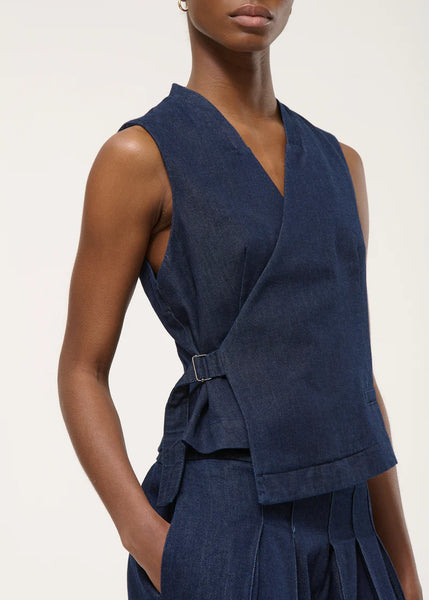 Humility Lozan Waistcoat, Denim Blue