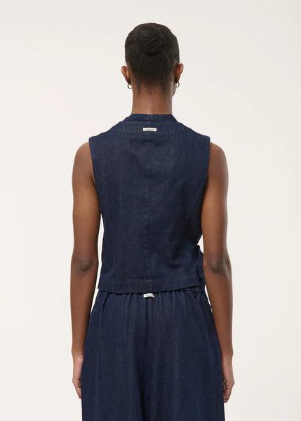 Humility Lozan Waistcoat, Denim Blue
