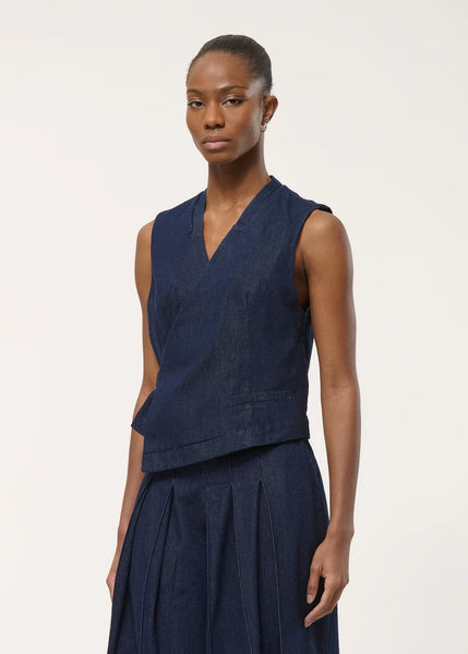 Humility Lozan Waistcoat, Denim Blue