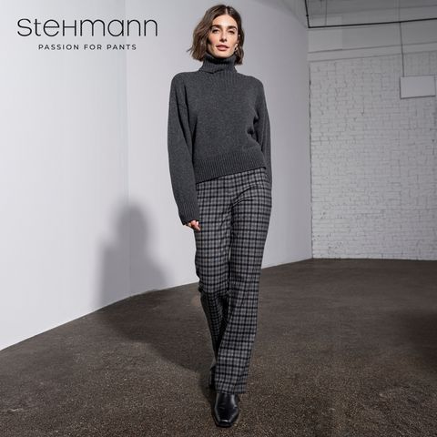 Stehmann Editta Trousers, Anthracite Check