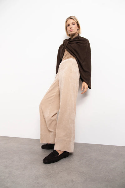 Stehmann Fabienne Cropped Cord Trousers, Anthracite Grey