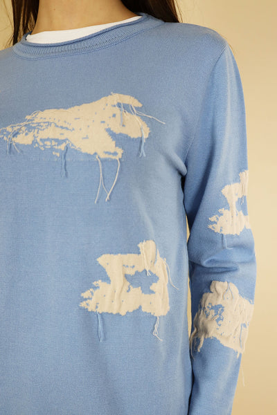 NO2MORO Hamilton Knit, Blue - Flax In Bloom