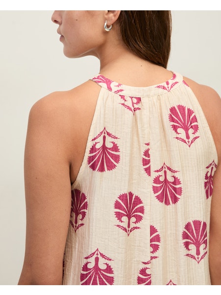 Yerse Greta Halter Dress, Raspberry